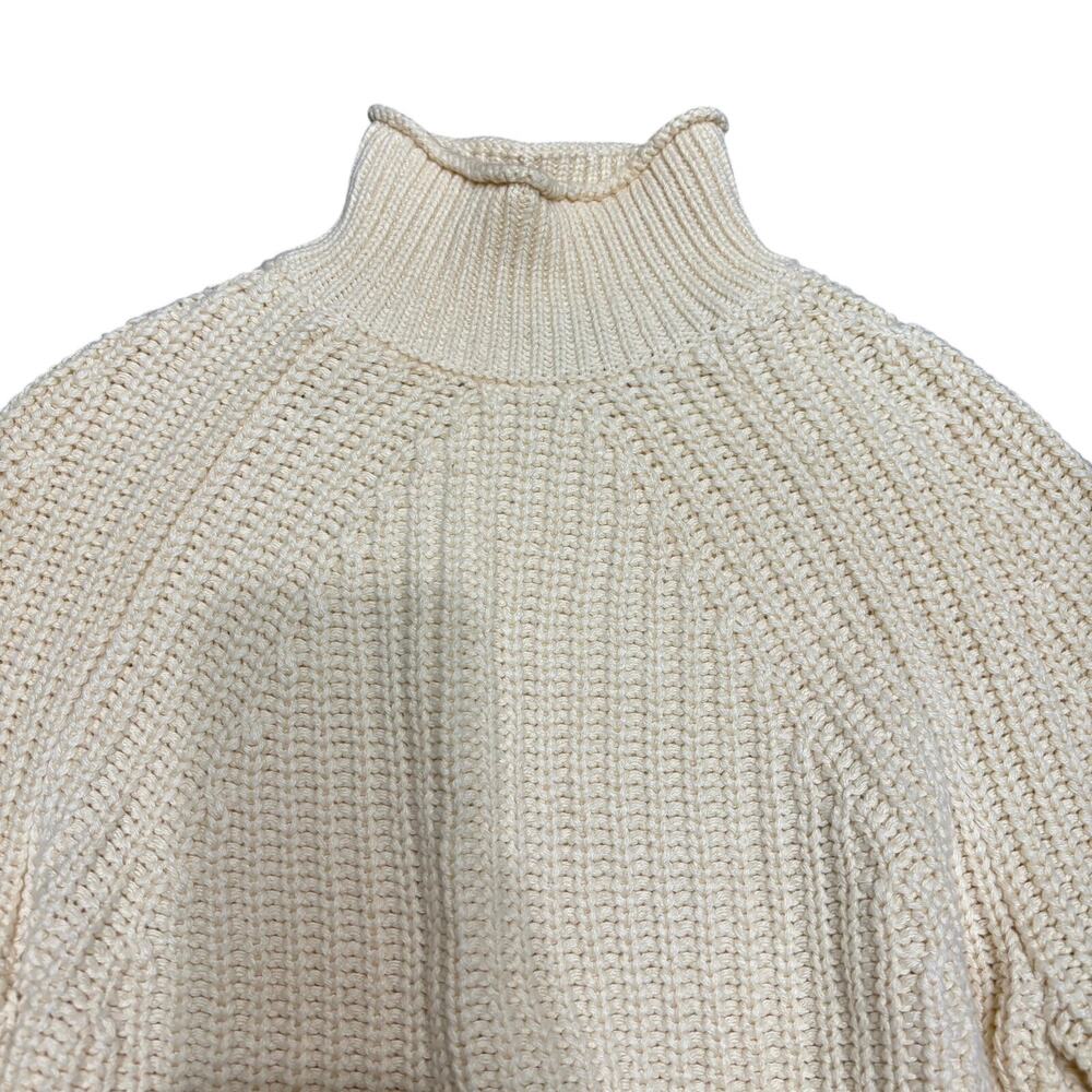 J. Crew Ivory Chunky Knit Relaxed Rollneck Turtleneck XXS Slouchy Oversized - Picture 4 of 8